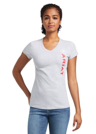 Ariat Vertical Logo T-Shirt - Heather Grey