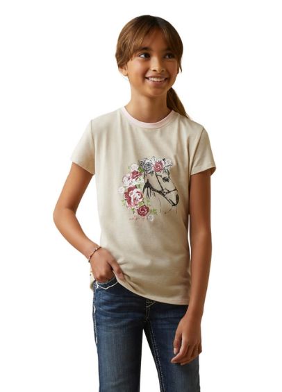 Ariat Kids Flora T-Shirt - Oatmeal Heather