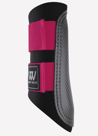 Woof Wear Club Brushing Boots - Black/ Berry