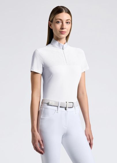 Cavalleria Toscana Perforated Competition Shirt - White