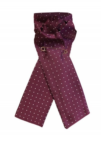 Equetech Ready-Tied Stock Pin Spot - Maroon/White