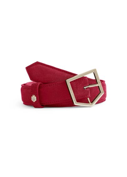 Fairfax & Favor Felbrigg Suede Belt - Cherry