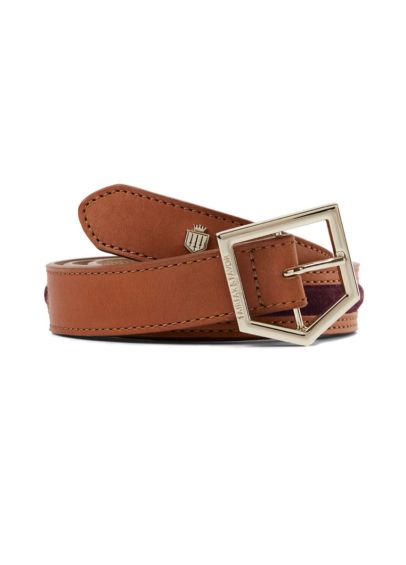 Fairfax & Favor Hampton Leather Belt - Tan/Plum