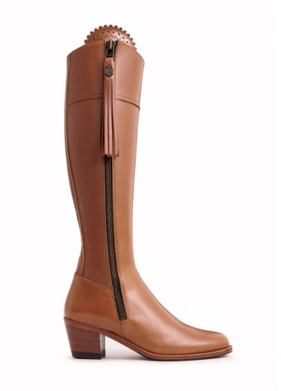 Fairfax & Favor Leather Heeled Regina Boots - Tan