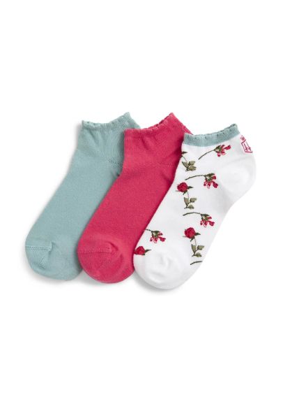 Fairfax & Favor Signature Trainer Socks - Floral/Cherry/Mint