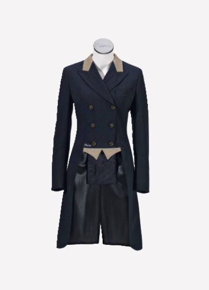 Pikeur Ladies Contrast Collar Tailcoat - Navy