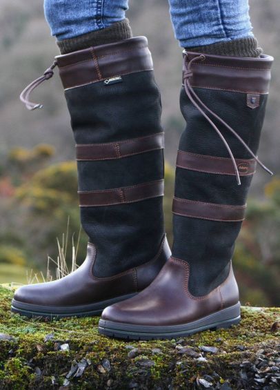 Dubarry Womens Galway Boots WIDE FIT - Black/Brown