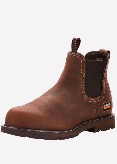 Ariat Mens Groundbreaker Waterproof Steel Toe Work Boots - Dark Brown