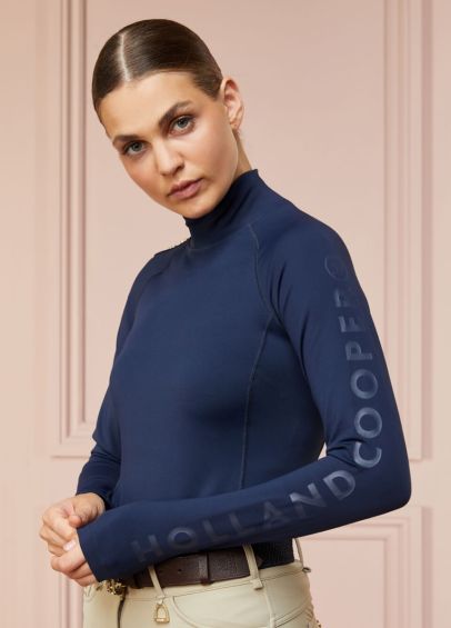 Holland Cooper Findley High Neck Base Layer - Navy