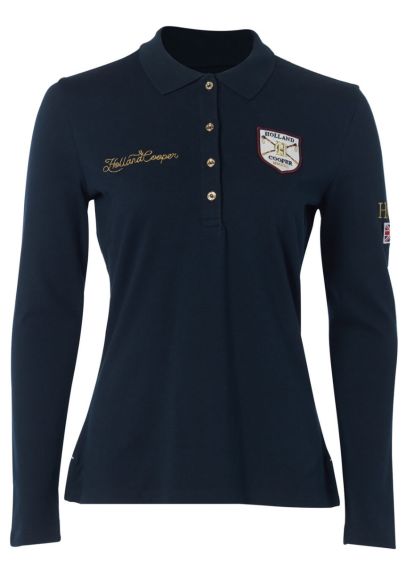 Holland Cooper Classic Long Sleeve Polo Shirt - Ink Navy
