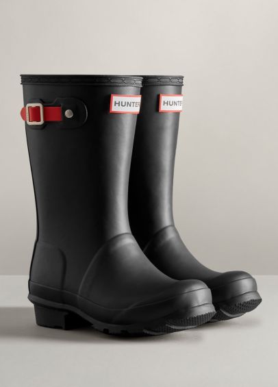 Childs Hunter Insulated Wellingtons - Black/Logo Red
