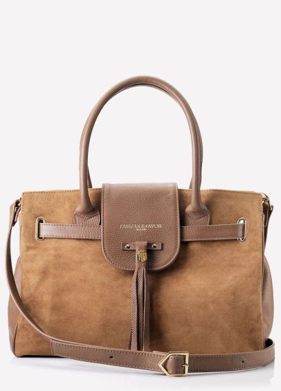Fairfax & Favor Windsor Leather and Suede Handbag - Tan