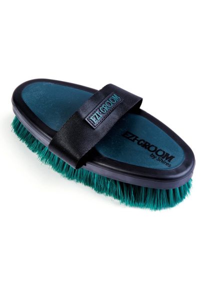 Shires EZI-GROOM Grip Body Brush - Forest