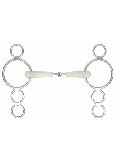 Shires Equikind Jointed 3 Ring Gag Bit - Pale Green