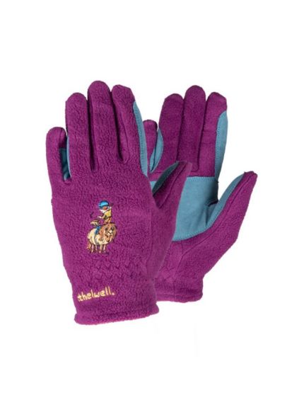 Hy Equestrian Thelwell Fleece Gloves - Imperial Purple