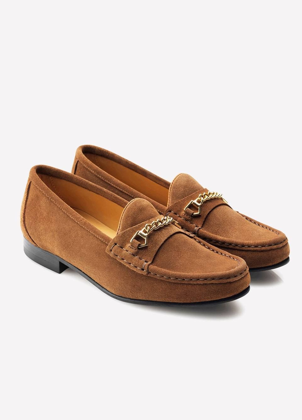 ladies tan suede loafers