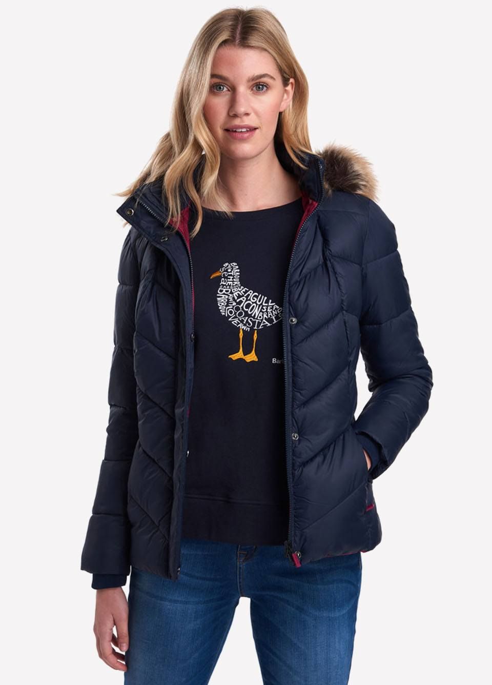 barbour coastal downhall quilted jacket