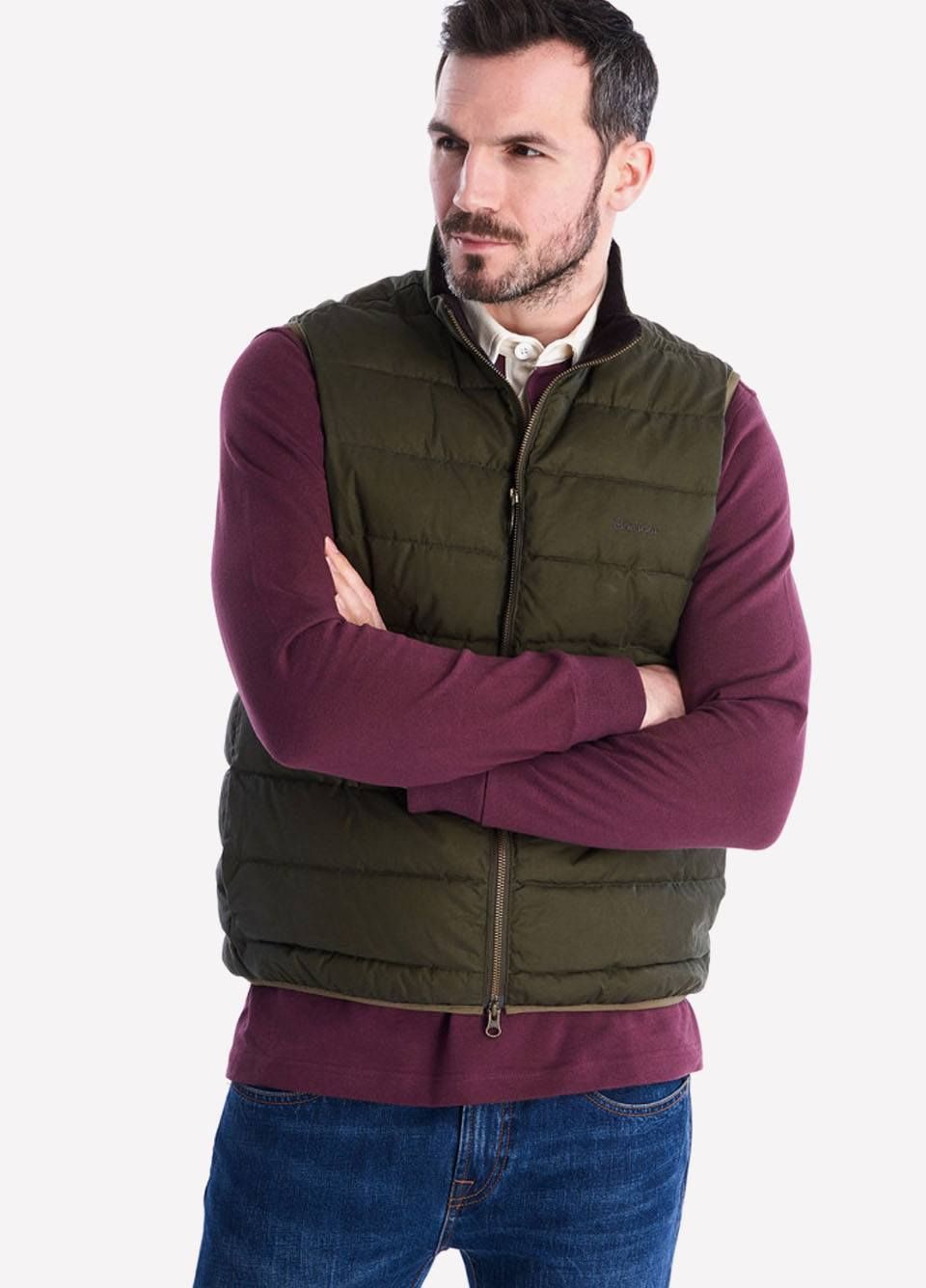 Barbour Mens Rugby Scrum Gilet - Olive